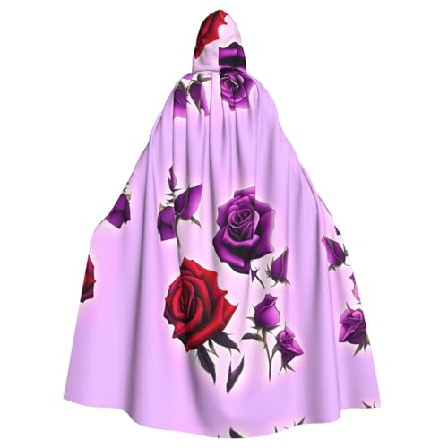 Qwvbn Rote und violette Rosen mit Kapuze, Halloween, Rollenspiel, Kostüm, Umhang, Umhang, leicht, drapiert Qwvbn Rote und violette Rosen mit Kapuze, Halloween, Rollenspiel, Kostüm, Umhang, Umhang, leicht, drapiert von Qwvbn
