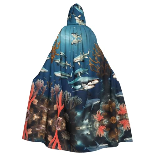 Qwvbn Sharks under the sea Hooded Halloween Robe Play Costume Robe Cloak Cape Lightweight Draped Cloak Jacket Qwvbn Sharks under the sea Hooded Halloween Robe Play Costume Robe Cloak Cape Lightweight Draped Cloak Jacket von Qwvbn