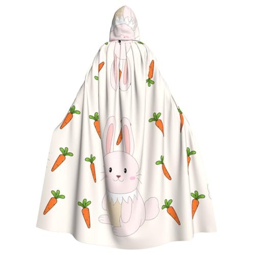 Qwvbn Smiling Rabbit Hooded Halloween Role Play Costume Robe Cloak Cape Cape Lightweight Draped Cloak Jacket von Qwvbn