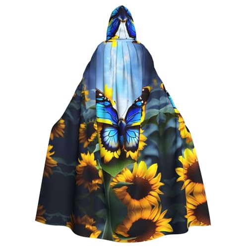 Qwvbn Sonnenblumen-blauer Schmetterling mit Kapuze, Halloween, Rollenspiel, Kostüm, Umhang, Umhang, leicht, drapiert Qwvbn Sonnenblumen-blauer Schmetterling mit Kapuze, Halloween, Rollenspiel, Kostüm, Umhang, Umhang, leicht, drapiert von Qwvbn