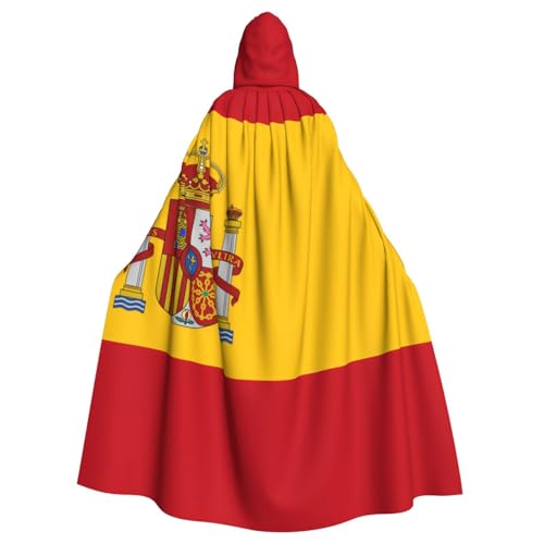 Qwvbn Spanische Flagge, mit Kapuze, Halloween, Rollenspiel, Kostüm, Umhang, Umhang, leicht, drapiert von Qwvbn
