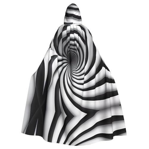 Qwvbn Spirale, optische Täuschung, mit Kapuze, Halloween, Rollenspiel, Kostüm, Umhang, Umhang, leicht, drapiert von Qwvbn