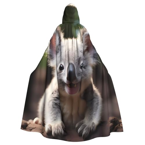 Qwvbn Süßes Koala-Kostüm mit Kapuze, für Halloween, Rollenspiel, Umhang, Umhang, leicht, drapiert von Qwvbn