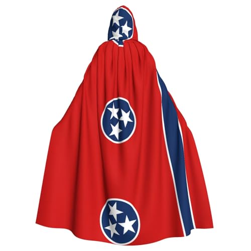 Qwvbn Tennessee State Flag Hooded Halloween Role Play Costume Robe Cloak Cape Cape Lightweight Draped Cloak Jacket von Qwvbn