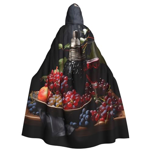Qwvbn Trauben und Wein mit Kapuze, Halloween-Kostüm, Robe, Umhang, leichter drapierter Umhang Qwvbn Trauben und Wein mit Kapuze, Halloween-Kostüm, Robe, Umhang, leichter drapierter Umhang von Qwvbn