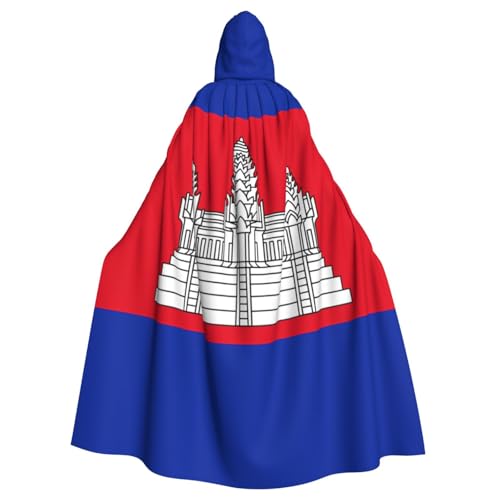 Qwvbn Umhang mit Kambodscha-Flagge, mit Kapuze, Halloween, Rollenspiel, leicht, drapiert, Umhang Qwvbn Umhang mit Kambodscha-Flagge, mit Kapuze, Halloween, Rollenspiel, leicht, drapiert, Umhang von Qwvbn