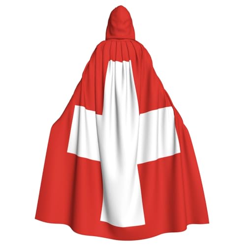 Qwvbn Umhang mit Kapuze und Schweizer Flagge, für Halloween, Rollenspiel, leicht, drapiert Qwvbn Umhang mit Kapuze und Schweizer Flagge, für Halloween, Rollenspiel, leicht, drapiert von Qwvbn