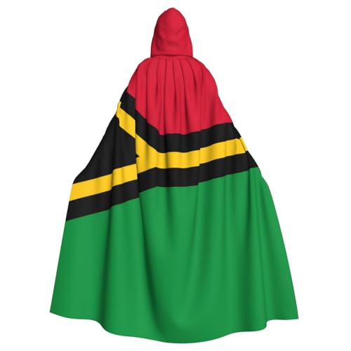 Qwvbn Vanuatu-Flagge mit Kapuze, Halloween, Rollenspiel-Kostüm, Umhang, Umhang, leicht, drapiert von Qwvbn