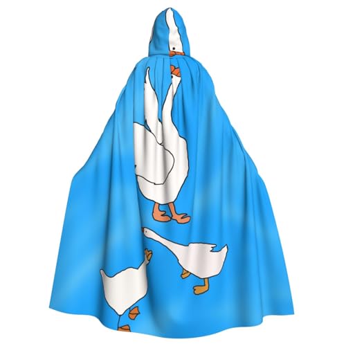 Qwvbn White Goose House Hooded Halloween Role Play Costume Robe Cloak Cape Cape Lightweight Draped Cloak Jacket von Qwvbn