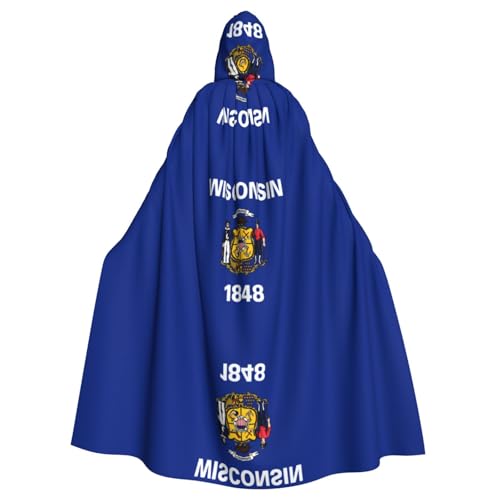 Qwvbn Wisconsin State Flag Hooded Halloween Role Play Costume Robe Cloak Cape Cape Lightweight Draped Cloak Jacket Qwvbn Wisconsin State Flag Hooded Halloween Role Play Costume Robe Cloak Cape Cape Lightweight Draped Cloak Jacket von Qwvbn