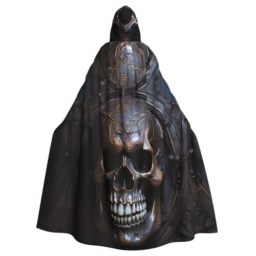Qwvbn kupferfarbener Totenkopf-Umhang mit Kapuze, für Halloween, Rollenspiel, leicht, drapiert Qwvbn kupferfarbener Totenkopf-Umhang mit Kapuze, für Halloween, Rollenspiel, leicht, drapiert von Qwvbn
