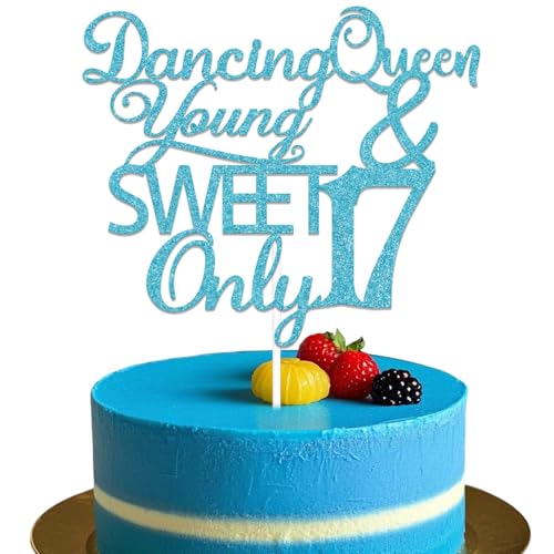 Tortenaufsatz mit Aufschrift "Dancing Queen Young & Sweet Only 43.2 cm, Happy Girls 17. Geburtstag, Kuchendekoration, Cheer 17 Years Old Party Decor Dancing Queen 17, Kuchendekoration, Happy 17th Tortenaufsatz mit Aufschrift "Dancing Queen Young & Sweet Only 43.2 cm, Happy Girls 17. Geburtstag, Kuchendekoration, Cheer 17 Years Old Party Decor Dancing Queen 17, Kuchendekoration, Happy 17th von Qxcv