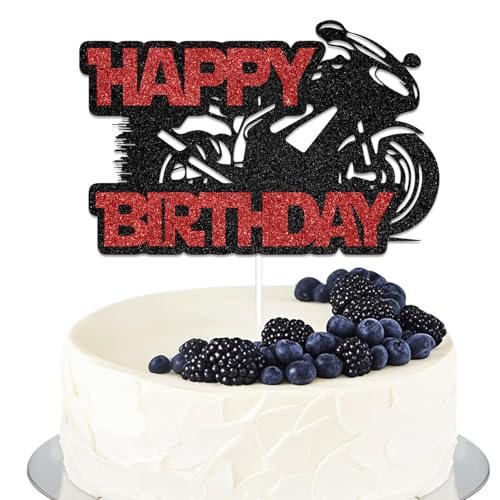 Motorrad Geburtstag Kuchen Topper Dirt Bike Geburtstag Bachelorette Kuchen Dekoration Motocross Sport Thema Party Dekoration Schwarz Rot Glitzer Motorrad Geburtstag Kuchen Topper Dirt Bike Geburtstag Bachelorette Kuchen Dekoration Motocross Sport Thema Party Dekoration Schwarz Rot Glitzer von Qxcv