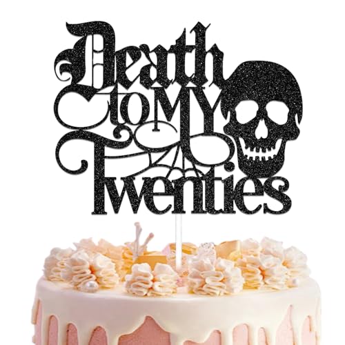 Tortenaufsatz "Death to My Twenties", "Rip to My 20s Birthday", Dekoration zum 30. Geburtstag, Dekoration für Sie und Ihn, Beerdigung für meine Jugend zum 30. Geburtstag, Prost bis 30 Jahre, schwarzer von Qxcv