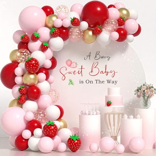 Wandtattoo mit Aufschrift "A Berry Sweet Baby is on the Way", Erdbeere, für den ersten Geburtstag, für Babypartys, Geburtstagsdekoration Wandtattoo mit Aufschrift "A Berry Sweet Baby is on the Way", Erdbeere, für den ersten Geburtstag, für Babypartys, Geburtstagsdekoration von Qxcv