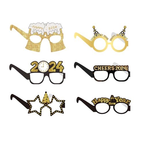 Qxiao 2024 Nummer Brillen Silvester Brille 2024 Brille Silvester Party Brille Neujahr Party Sonnenbrille Neujahr Party Lustige Brille Neujahr Brille von Qxiao