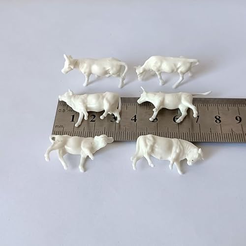 Qxiao 6 Packungen Simulation Tiere Modell Mini Rinder Mikrolandschaft DIY Hütte Dekoration Kleintiere Miniatur Mini Rinder von Qxiao