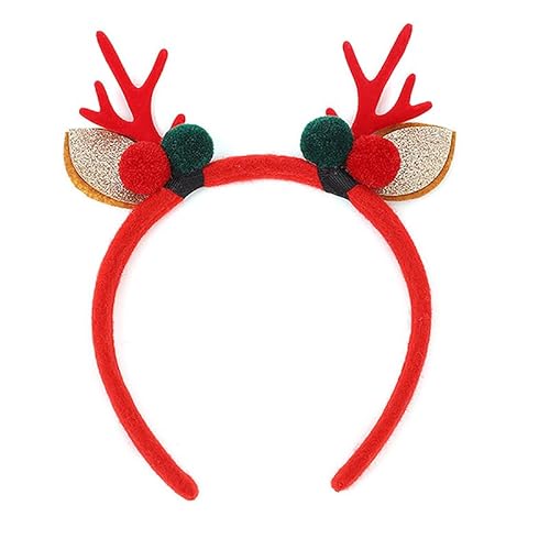 Qxiao Blumiges Rentiergeweih Stirnband für Weihnachtsfeiern; geeignet für Kinder und Erwachsene für Halloween, Cosplay, Neujahr und Navidad-Party. von Qxiao