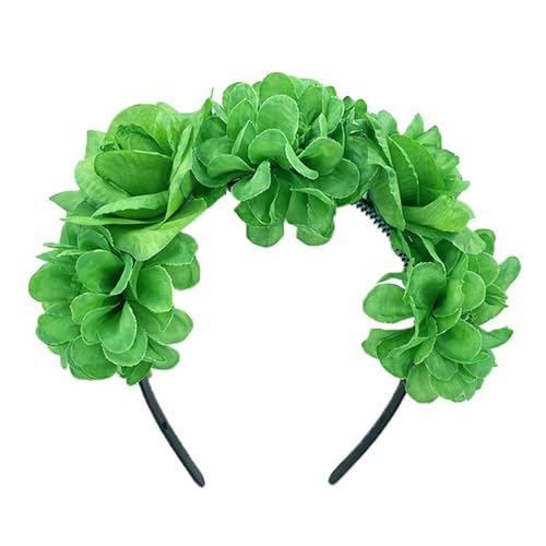 Qxiao St. Patrick's Day Kranz Stirnband Simulation Blumen Kopfbedeckung Grün Haarkamm Haarschmuck Party Dekor Qxiao St. Patrick's Day Kranz Stirnband Simulation Blumen Kopfbedeckung Grün Haarkamm Haarschmuck Party Dekor von Qxiao