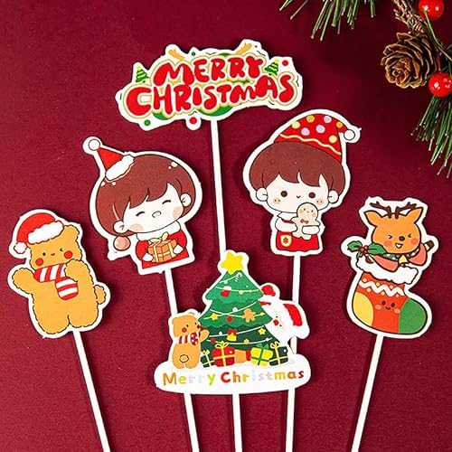 Tortenaufsätze Frohe Weihnachten Weihnachtsmann Weihnachtsbaum Cupcake Papier Einsatz Karte Weihnachten Party Kuchen Dekoration Werkzeug Weihnachtsgeschenke von Qxiao