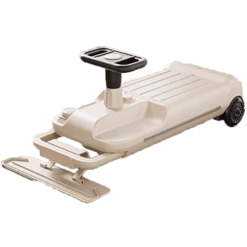 Gokart for Kinder, elektrisch, Wackelauto, Bodenreinigungsfunktion, Aufsitzspielzeug for den Außenbereich, for Kinder ab 3 Jahren(Beige) von Qxmiguel