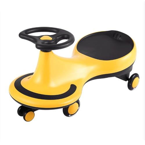 Schaukelauto for Kinder, for Jungen und Mädchen, Keine Batterien, Zahnräder oder Pedale – Dreh-, Wende- und Wackelbewegung for Lenken (gelb) von Qxmiguel