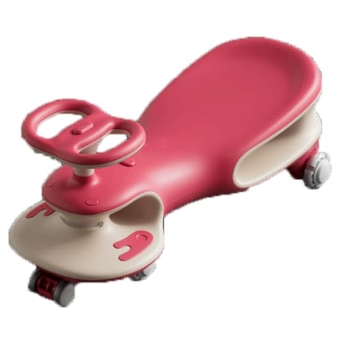 Wackelauto, Überschlagschutz, Kinder-Rutschauto, Musik- und Lichtschaukel, Autoschaukel, leises Blinken, PU-Rad, for Kinder ab 3 Jahren(Rose) von Qxmiguel