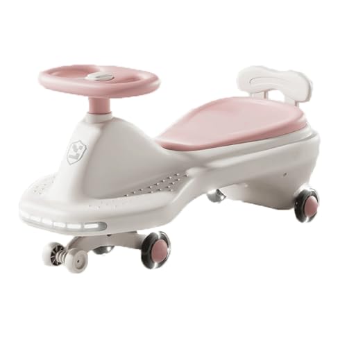 Wackelauto for Kinder, Aufsitzspielzeug, Musiklicht, leises Blinkrad, for Kinder ab 3 Jahren, Überschlagschutz, Aufsitzspielzeug, Schaukelauto, Verwendung(Rose) von Qxmiguel