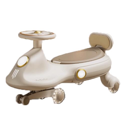 Wackelauto for Kinder, Schaukelauto mit blinkenden LED-Rädern, verwendet Dreh- und Wackelbewegungen for Lenken, for Kinder ab 3 Jahren(Bruin) von Qxmiguel