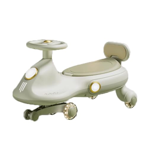 Wackelauto for Kinder, Schaukelauto mit blinkenden LED-Rädern, verwendet Dreh- und Wackelbewegungen for Lenken, for Kinder ab 3 Jahren(Groen) von Qxmiguel