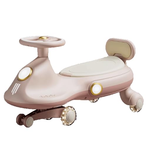 Wackelauto for Kinder, Schaukelauto mit blinkenden LED-Rädern, verwendet Dreh- und Wackelbewegungen for Lenken, for Kinder ab 3 Jahren(Rose) von Qxmiguel