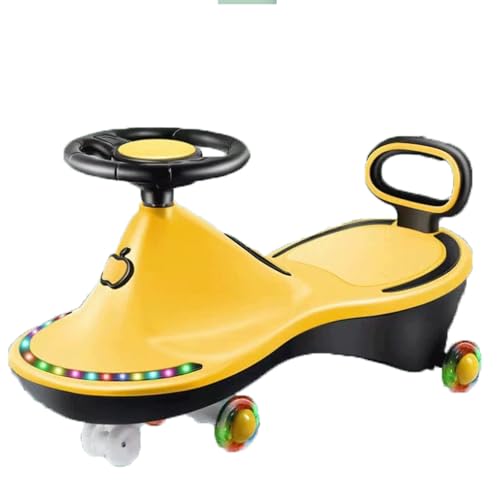Wackelauto mit Musiklicht, Schaukelauto for Kinder for Jungen und Mädchen, Drehen, Wackelbewegung for Lenken (Gelb), Alter ab 3 Monaten von Qxmiguel