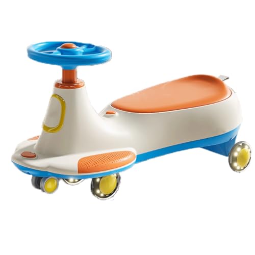 Wiggle-Auto for Kinder, Aufsitzspielzeug, leise blinkende Räder, integriertes Staufach, belastbar bis 90 kg, for Kinder ab 3 Jahren(Colorful) von Qxmiguel