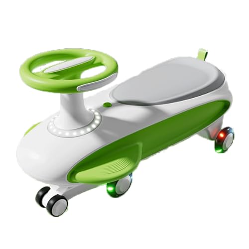 Wiggle Car, Musiklicht, Anti-Überschlag-Schaukelauto for Kinder, for Jungen und Mädchen, Schaukel, leises Blinkrad, ab 3 Monaten(Groen) von Qxmiguel
