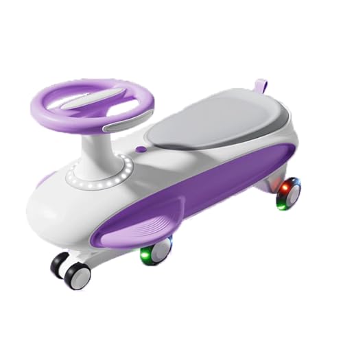 Wiggle Car, Musiklicht, Anti-Überschlag-Schaukelauto for Kinder, for Jungen und Mädchen, Schaukel, leises Blinkrad, ab 3 Monaten(Purple) von Qxmiguel