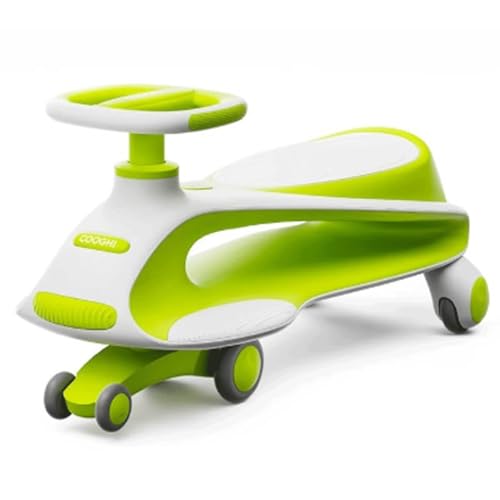 Wiggle Car Kinder-Rutschauto, Schaukel, leises PU-Rad, for Kinder ab 3 Jahren, Überschlagschutz(Groen) von Qxmiguel