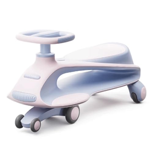 Wiggle Car Kinder-Rutschauto, Schaukel, leises PU-Rad, for Kinder ab 3 Jahren, Überschlagschutz(Rose) von Qxmiguel