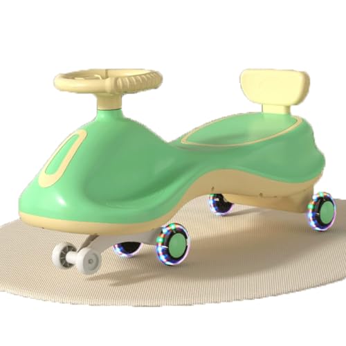 Wiggle Car Kinder-Spielzeugschaukel, Autoschaukel, leises PU-Rad, Überschlagschutz mit Zugseil, for Kinder ab 3 Jahren(Groen) von Qxmiguel