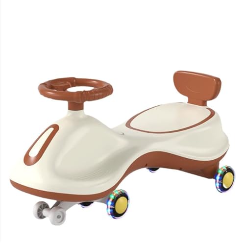 Wiggle Car Kinder-Spielzeugschaukel, Autoschaukel, leises PU-Rad, Überschlagschutz mit Zugseil, for Kinder ab 3 Jahren(Orange) von Qxmiguel