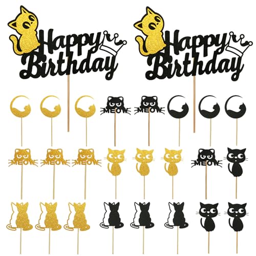 26 Stück Katze Cupcake Toppers, Torten deko Kindergeburtstag, Katze Geburtstag Kuchen Plugin, für Junge & Mädchen, Kätzchen Thema Kinder Geburtstag Party Kuchen Dekorationen, Katzenliebhaber 26 Stück Katze Cupcake Toppers, Torten deko Kindergeburtstag, Katze Geburtstag Kuchen Plugin, für Junge & Mädchen, Kätzchen Thema Kinder Geburtstag Party Kuchen Dekorationen, Katzenliebhaber von Qxwuyazbryl