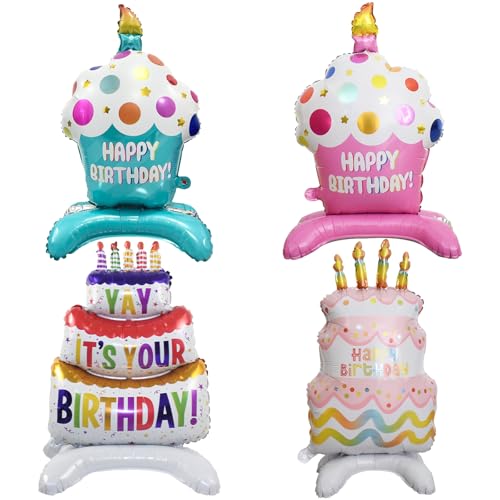 4 Stück Happy Birthday Luftballons Stehend, XXL Folienballon Happy Birthday, Geburtstag Ballon Torten, Helium Ballons Geburtstagsdeko, Aufblasbare Torte Luftballon, für Kindergeburtstag Party Deko 4 Stück Happy Birthday Luftballons Stehend, XXL Folienballon Happy Birthday, Geburtstag Ballon Torten, Helium Ballons Geburtstagsdeko, Aufblasbare Torte Luftballon, für Kindergeburtstag Party Deko von Qxwuyazbryl