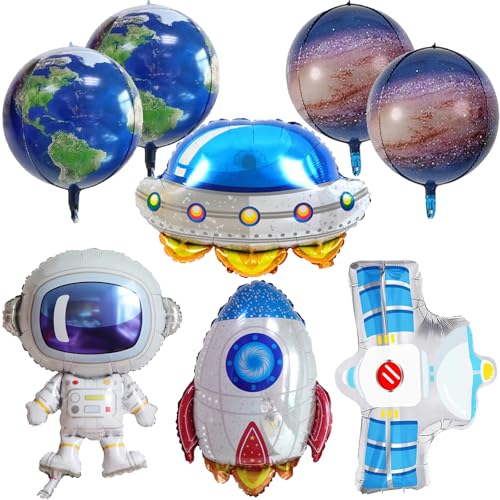 8 Stück Weltraum Themenballon, XXL Weltraum Astronaut Folienballon, Rakete Helium Ballon, Luftballon Raumschiff, Weltraum Geburtstag Deko ballon für Jungen Kinder Geburtstag Universum Motto Party 8 Stück Weltraum Themenballon, XXL Weltraum Astronaut Folienballon, Rakete Helium Ballon, Luftballon Raumschiff, Weltraum Geburtstag Deko ballon für Jungen Kinder Geburtstag Universum Motto Party von Qxwuyazbryl