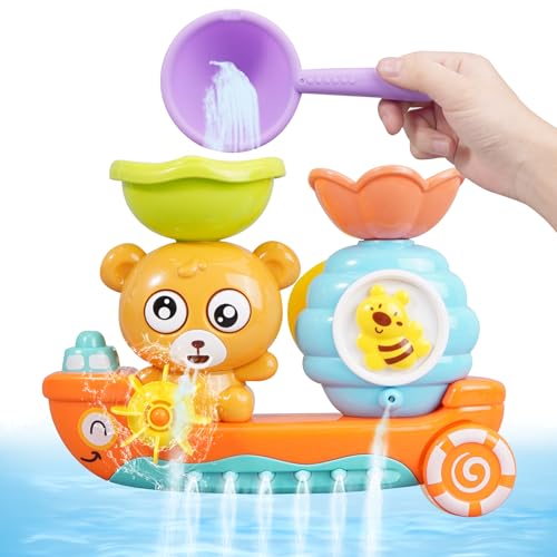 Badewannenspielzeug, Badewannenspielzeug Kinder, Badespielzeug Baby ab 1 Jahr, Bär und Bee, Wasserspielzeug Kinder, Badewannen Spielzeug mit Saugnapf, für Jungen Mädchen ab 1 2 3Jahr Badewannenspielzeug, Badewannenspielzeug Kinder, Badespielzeug Baby ab 1 Jahr, Bär und Bee, Wasserspielzeug Kinder, Badewannen Spielzeug mit Saugnapf, für Jungen Mädchen ab 1 2 3Jahr von Qxwuyazbryl