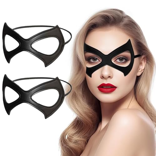 2 Stück Halloween-Katzenmasken-Zubehör, klassisches und stilvolles Design, für Kostümpartys, Cosplay, Maskeraden, Süßes oder Saures und festliche Veranstaltungen, geeignet für die meisten Frauen von Qylazune