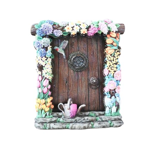 Miniatur-Feentür, Holz-Wichteltür für Bäume, Wand, Feengarten, Outdoor-Dekoration, Zubehör Miniatur-Feentür, Holz-Wichteltür für Bäume, Wand, Feengarten, Outdoor-Dekoration, Zubehör von Qyljeiwred