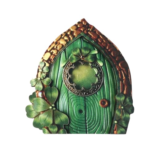 Miniatur-Feentür, Holz-Wichteltür für Bäume, Wand, Feengarten, Outdoor-Dekoration, Zubehör von Qyljeiwred