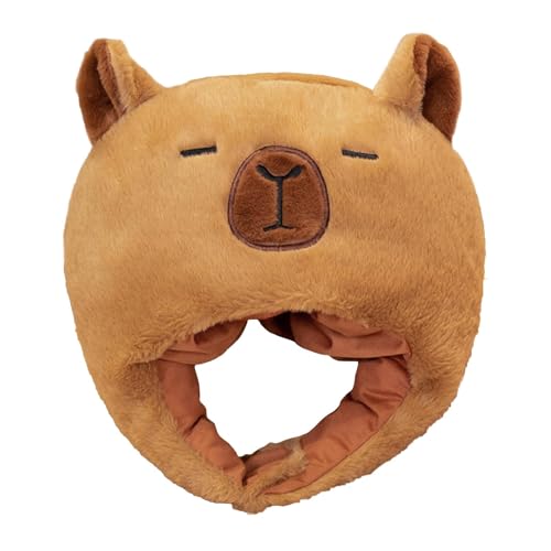 Qyljeiwred -Capybara-Hut, Plüsch-Capybara-Kopfbedeckung, lustiges Capybara-Kappen-Kostüm für Erwachsene, Winter, warm, Cartoon-Capybaras, Hut für Partys Qyljeiwred -Capybara-Hut, Plüsch-Capybara-Kopfbedeckung, lustiges Capybara-Kappen-Kostüm für Erwachsene, Winter, warm, Cartoon-Capybaras, Hut für Partys von Qyljeiwred