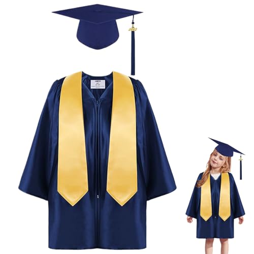 Qyljeiwred Abschlusskappe und Kleid für Kinder, Kindergarten 2025, mit Kappe und Kleid, Quasten-Set, formelle Kostüme für Schulzeremonie Qyljeiwred Abschlusskappe und Kleid für Kinder, Kindergarten 2025, mit Kappe und Kleid, Quasten-Set, formelle Kostüme für Schulzeremonie von Qyljeiwred