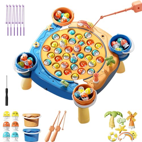Qyljeiwred Magnetisches Angelspiel | Vorschule Rotierendes Fischbrett - Feinmotorik Aktivität Angelspiel Magnetisch mit Musik Pädagogisch für Alter 3-5 Jahre Qyljeiwred Magnetisches Angelspiel | Vorschule Rotierendes Fischbrett - Feinmotorik Aktivität Angelspiel Magnetisch mit Musik Pädagogisch für Alter 3-5 Jahre von Qyljeiwred