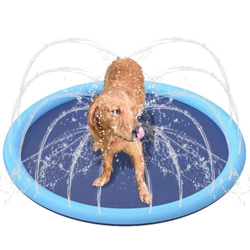 Qyljeiwred Wassersprinkler für Hunde, rutschfester Hundepool, dickes und großes Pad, Outdoor-Spiel für Rasen, Hinterhof, Sommerspielzeug für Kinder und Haustiere Qyljeiwred Wassersprinkler für Hunde, rutschfester Hundepool, dickes und großes Pad, Outdoor-Spiel für Rasen, Hinterhof, Sommerspielzeug für Kinder und Haustiere von Qyljeiwred